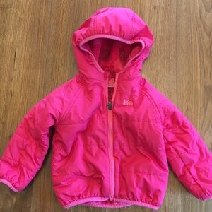 Pink Reversible REI winter jacket